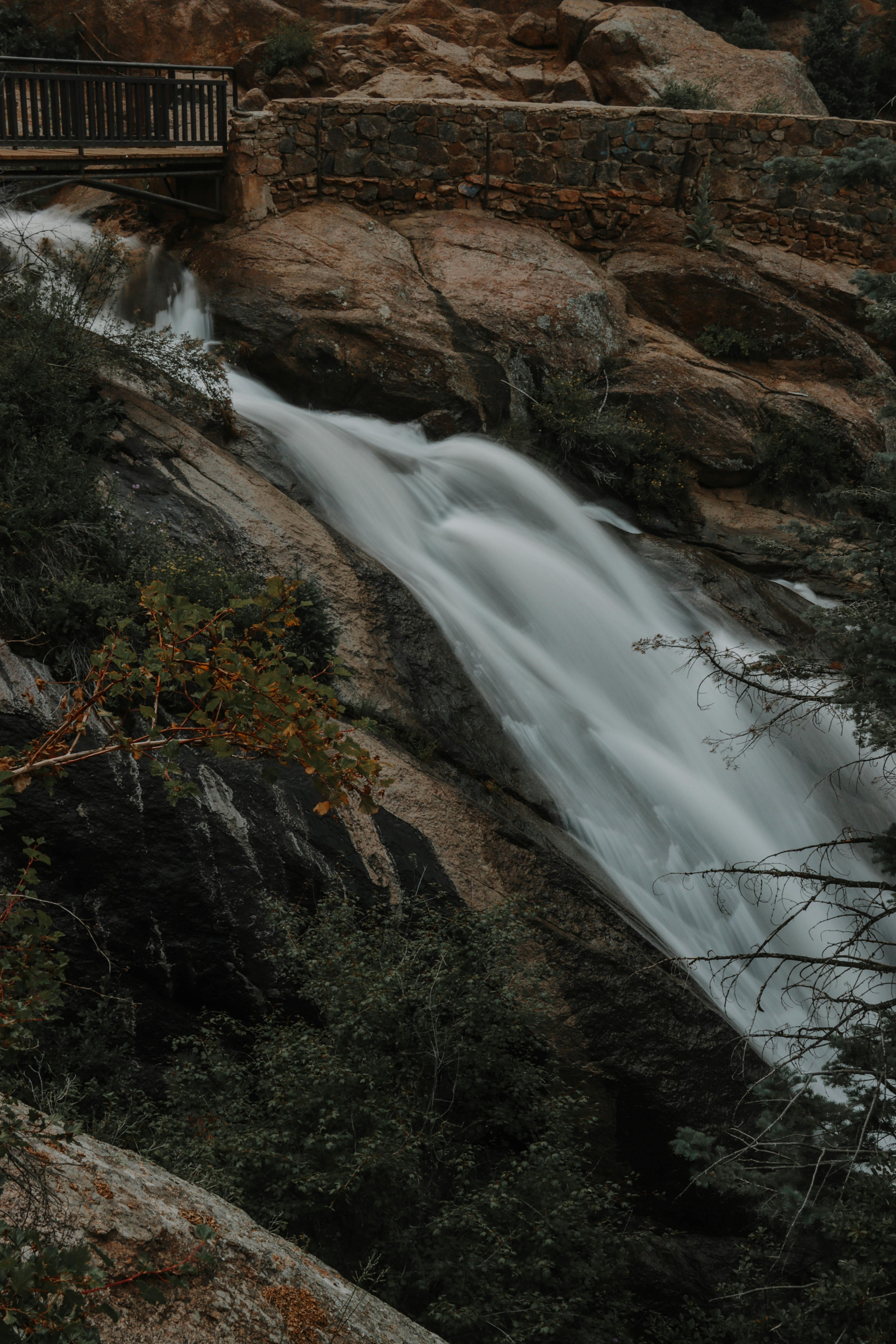 strong current of water flowing on the falls