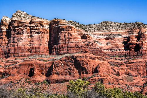 Free Breathtaking view of Sedona's iconic red rock formations against a clear blue sky. Stock Photo