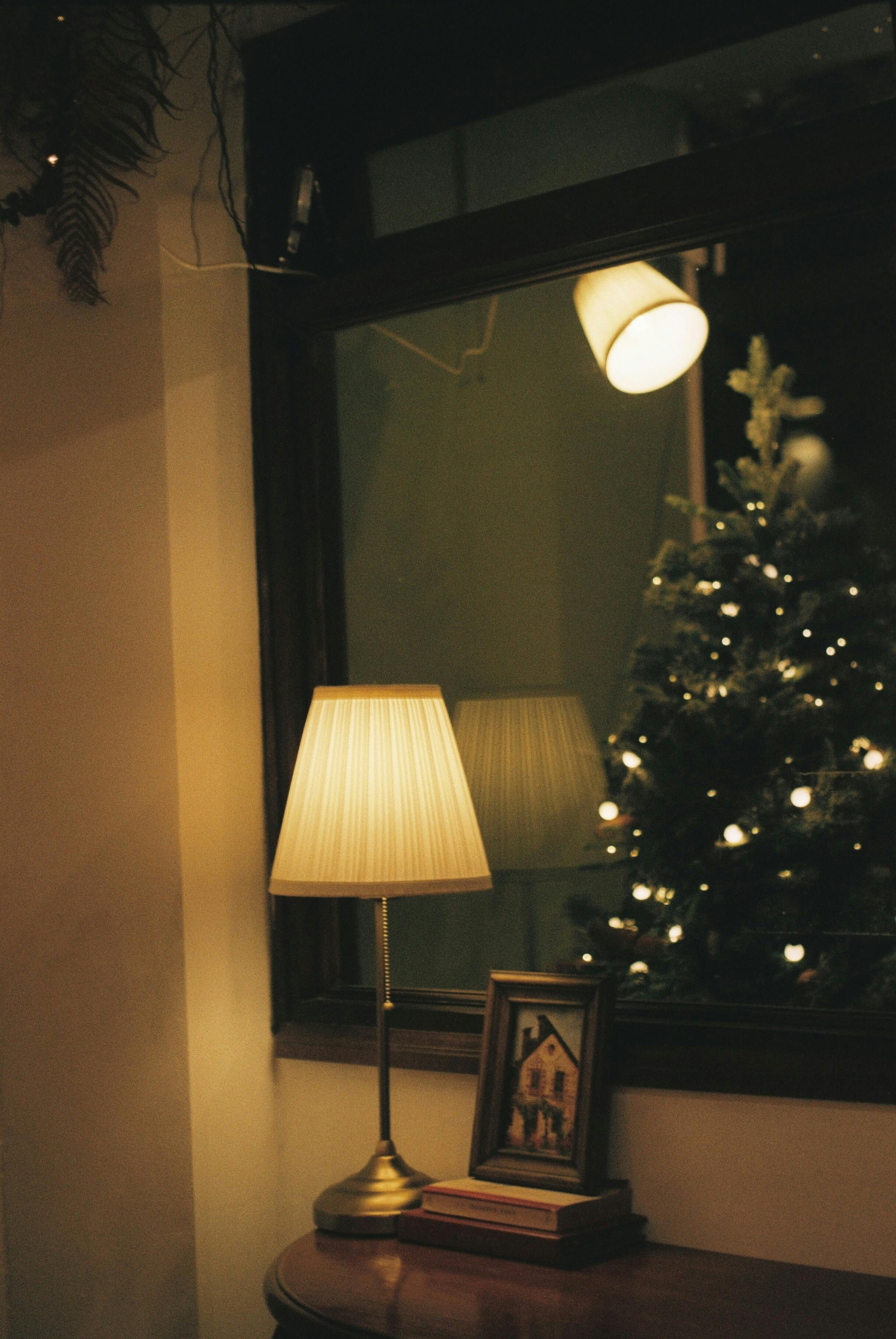 a-lamp-near-a-window-free-stock-photo