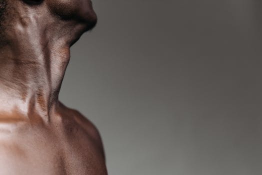 Close-up Shot of an Adam's Apple of a Man