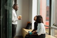 Colleagues seated on Lounge Area