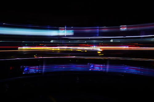 Free Time Lapse Photography of Cars on Road during Night Time Stock Photo