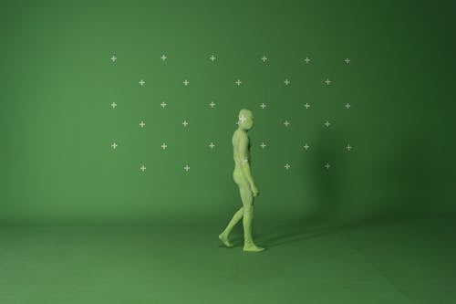 A Person Wearing a Chroma key suit