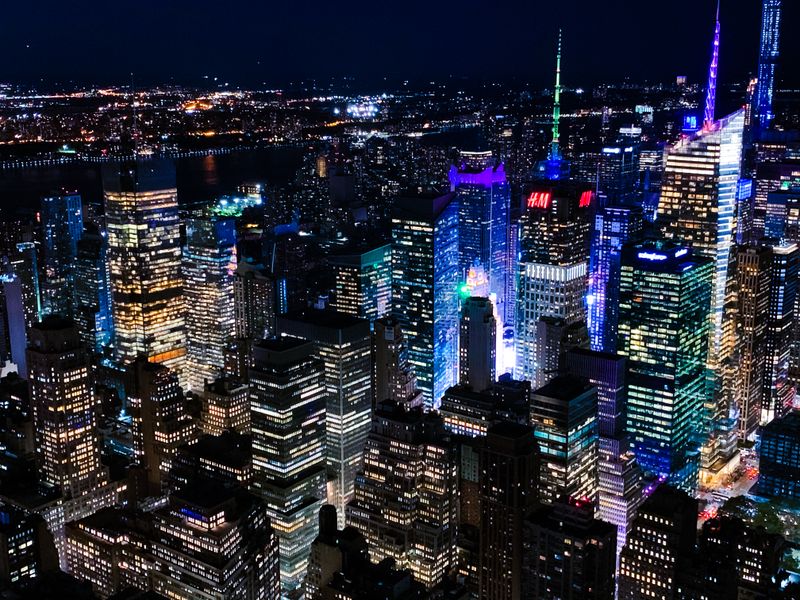 City skyline at night