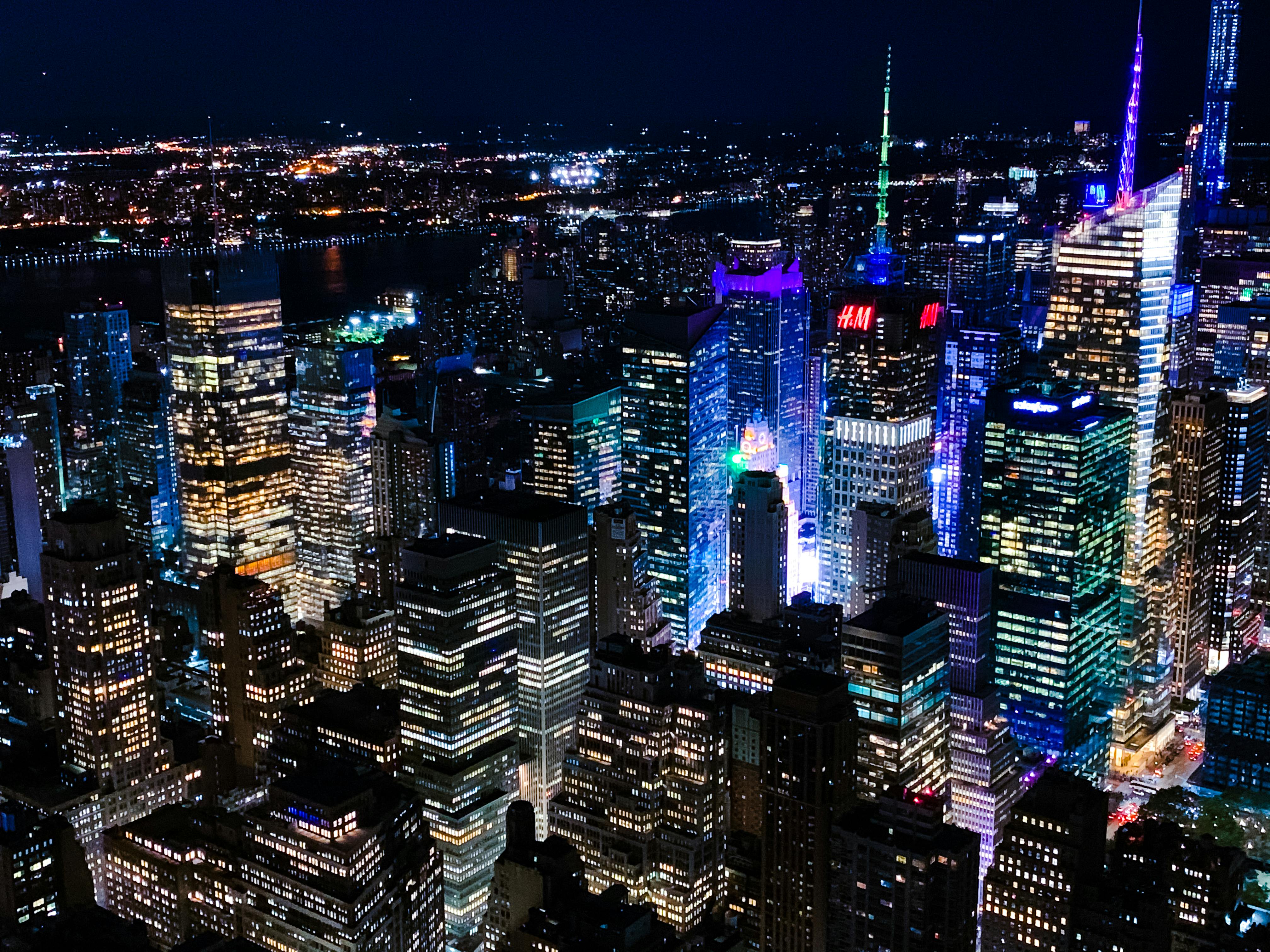 Lighted Buildings Nighttime · Free Stock Photo