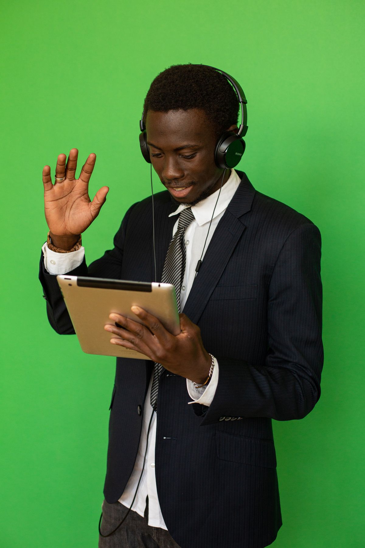 African professional in a remote video interview