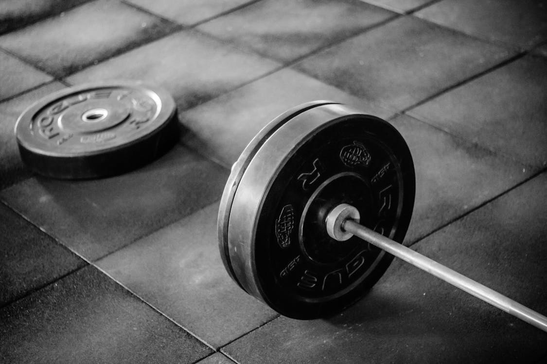 Free Grayscale Photo of Black Adjustable Dumbbell Stock Photo