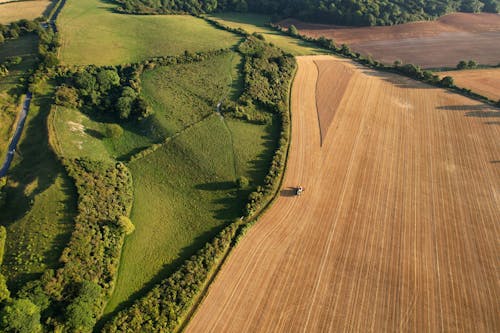 An Aerial Shot of an Agricultural Field