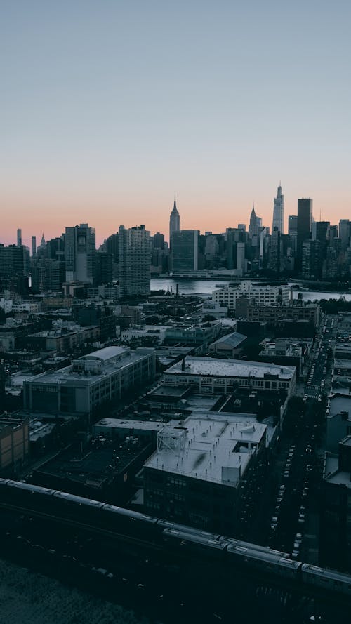 Skyline of New York City at Sunset, New York, United States