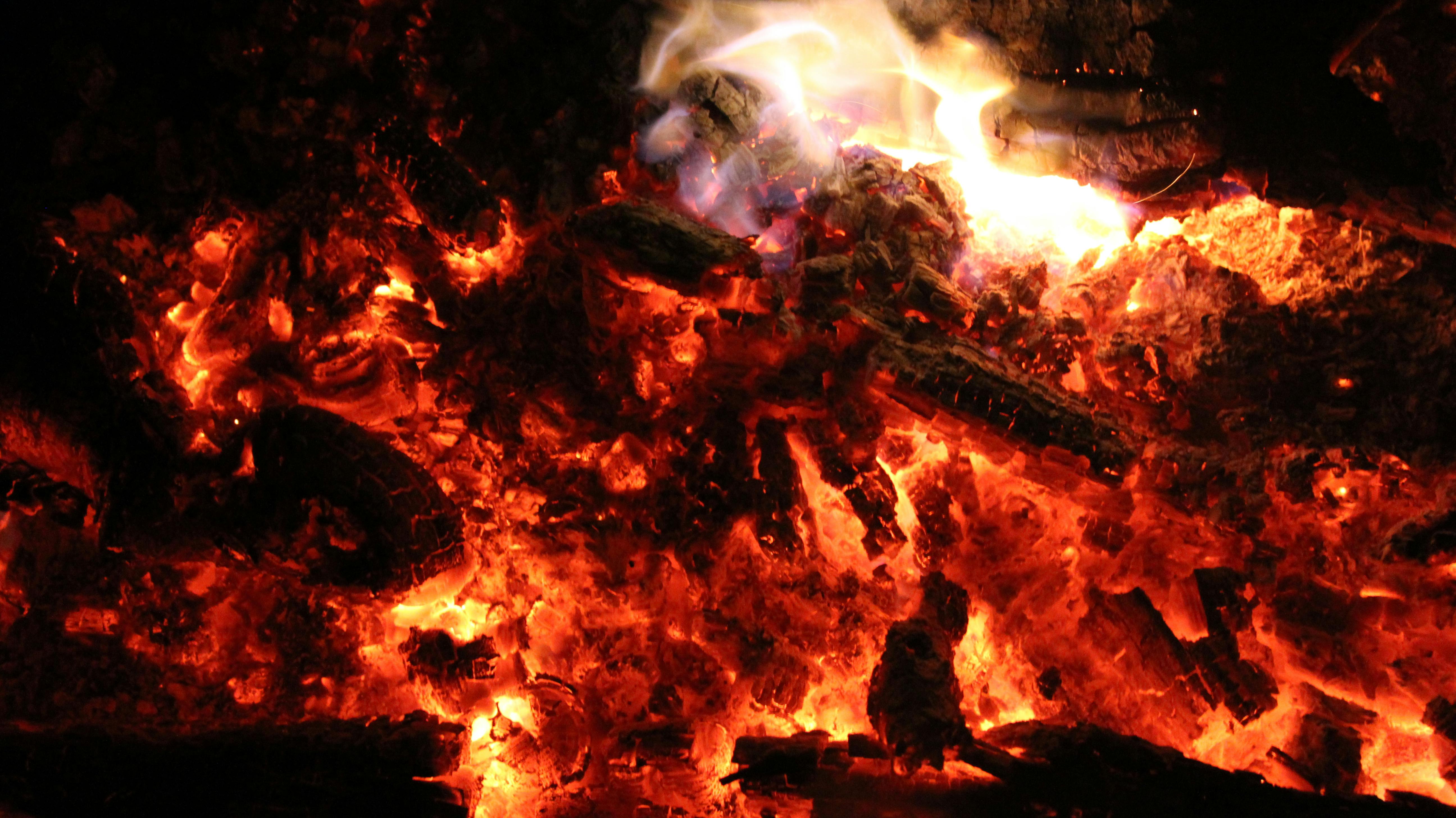 Free stock photo of bonfire fire camp flames coals ember
