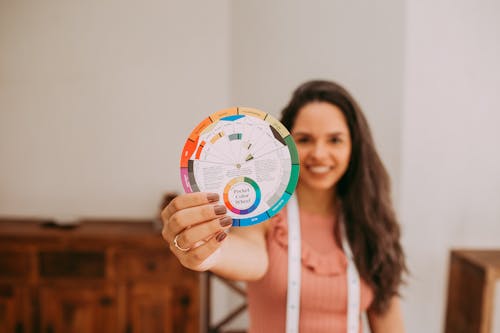 Woman Holding Color Wheel