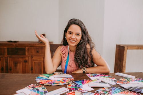 Woman with Color Samples 