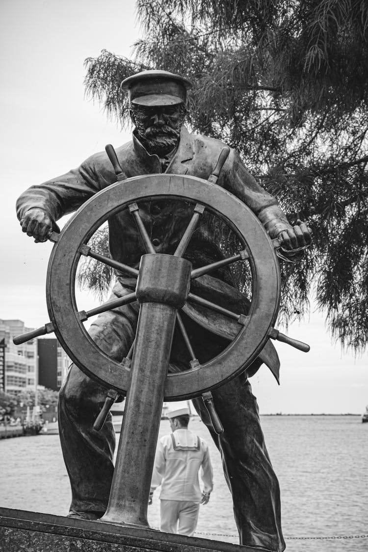 The Captain On The Helm Sculpture In Chicago, Illinois