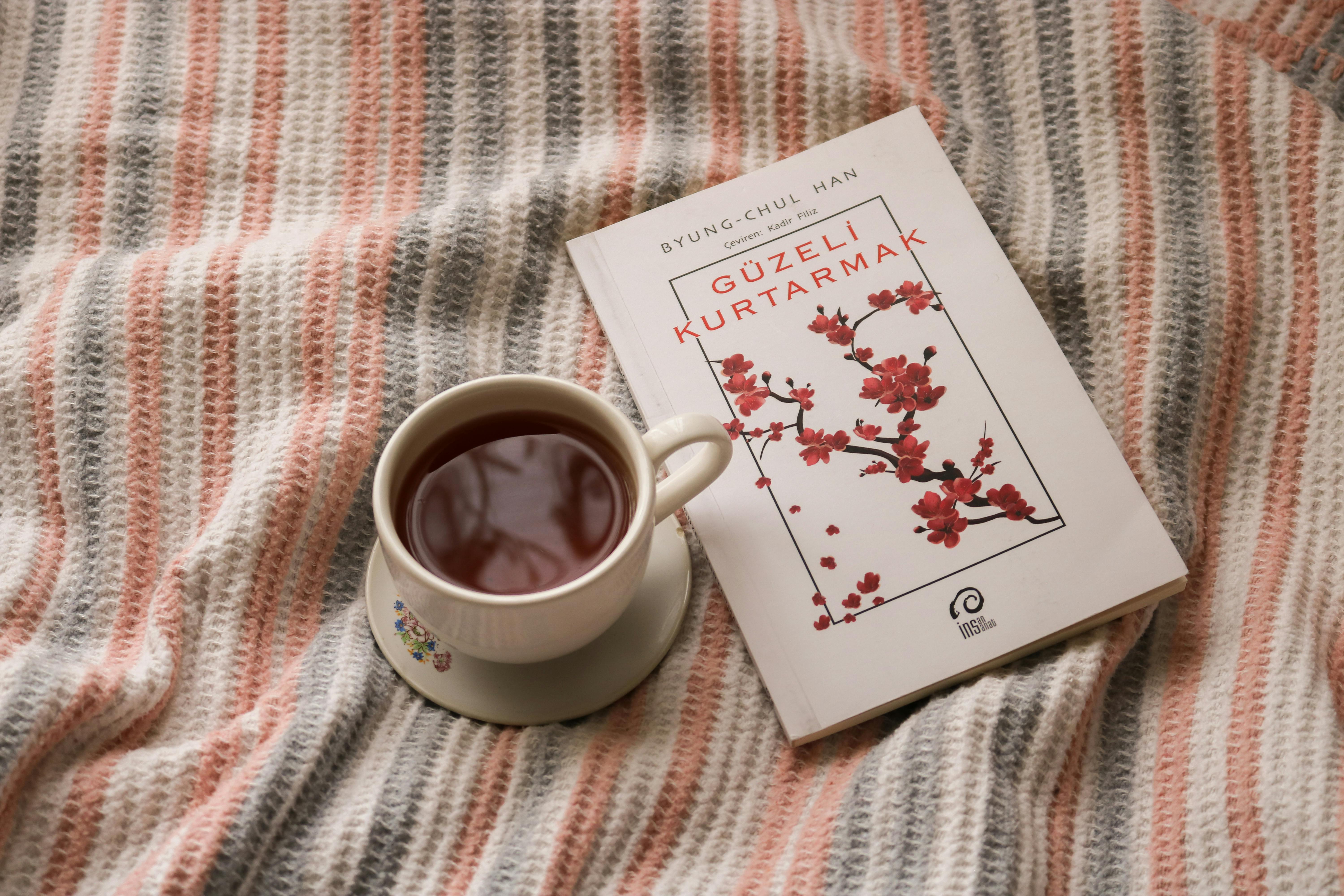 Aesthetic Coffee or Tea Mug on Book Stack | Poster