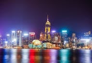 Vibrant Hong Kong Skyline at Night