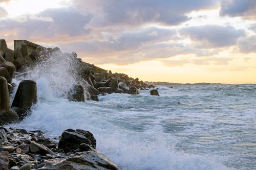 Foto stok gratis batu, busa laut, gelombang