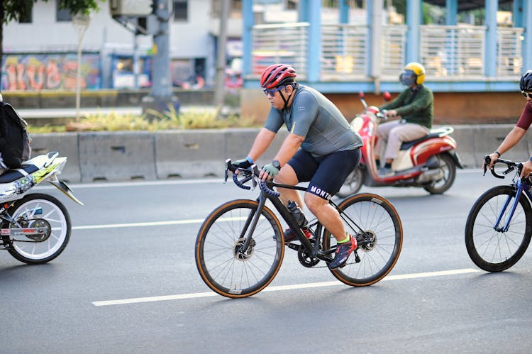 Cyclists On Street