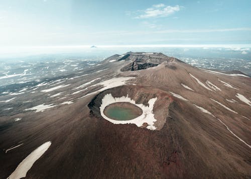 Gorely Volcano with Water on Crater