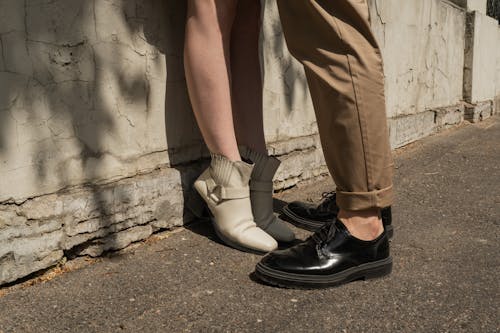 Free Person in Brown Pants and Black Leather Shoes Stock Photo