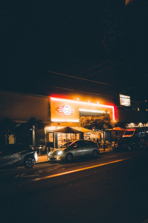 Bright Signage of a Restaurant at Night