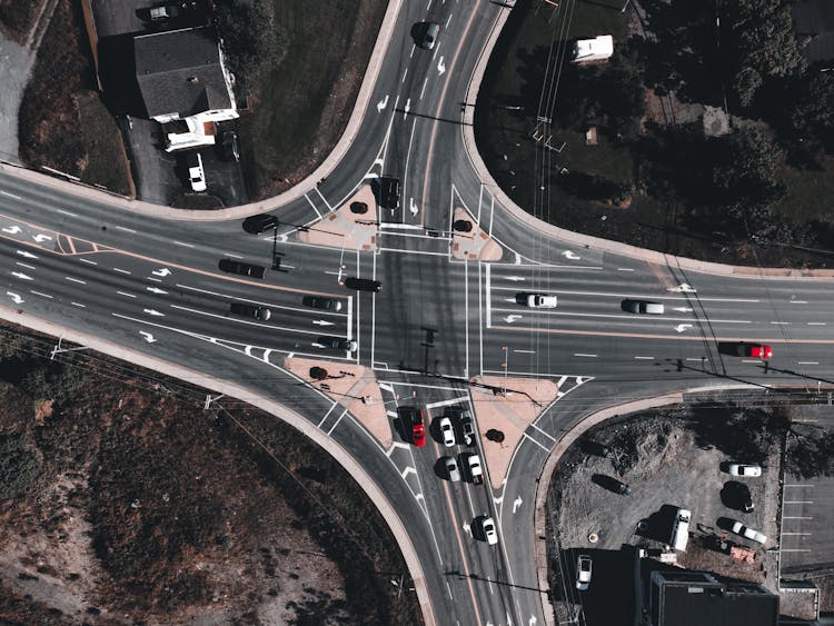 Top View Of A Road Intersection