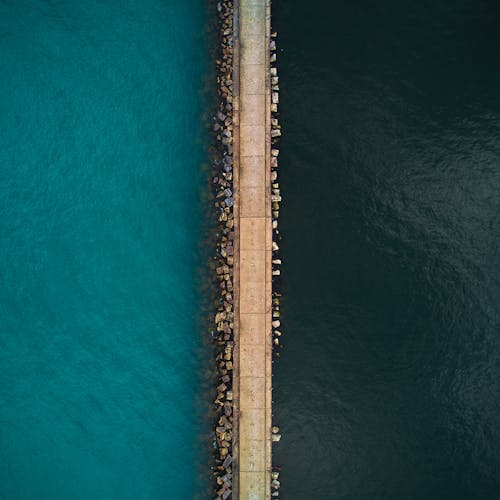 Бесплатное стоковое фото с Аэрофотосъемка, вид сверху, водоем