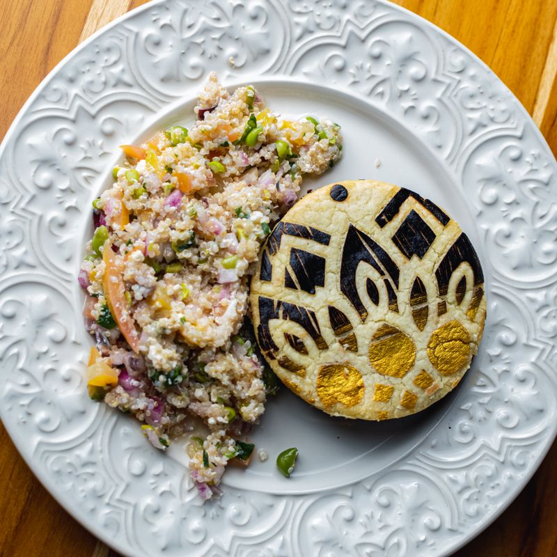 Venezuelan Arepa-Spiced Ground Beef Quinoa with Cheese