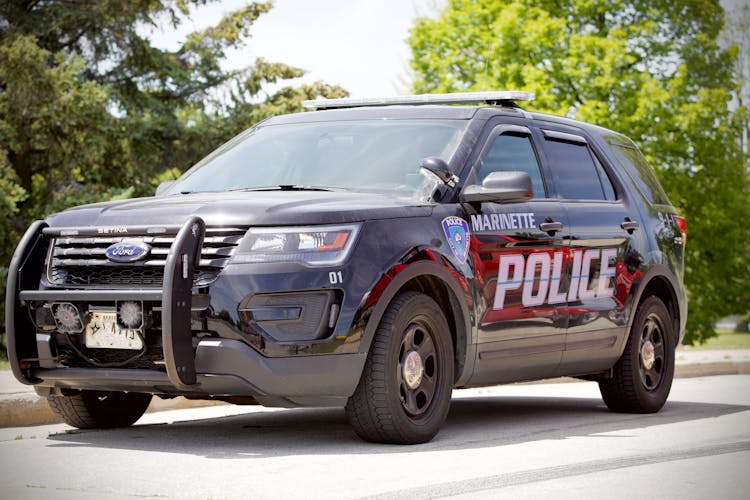 Police Car With Reinforced Bumpers