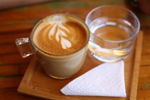 Latte on a Glass Mug