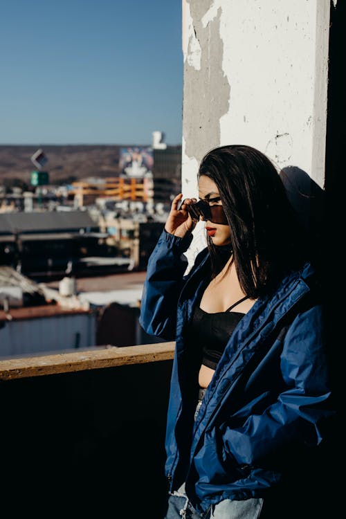 Free Stylish Woman in Blue Jacket Stock Photo