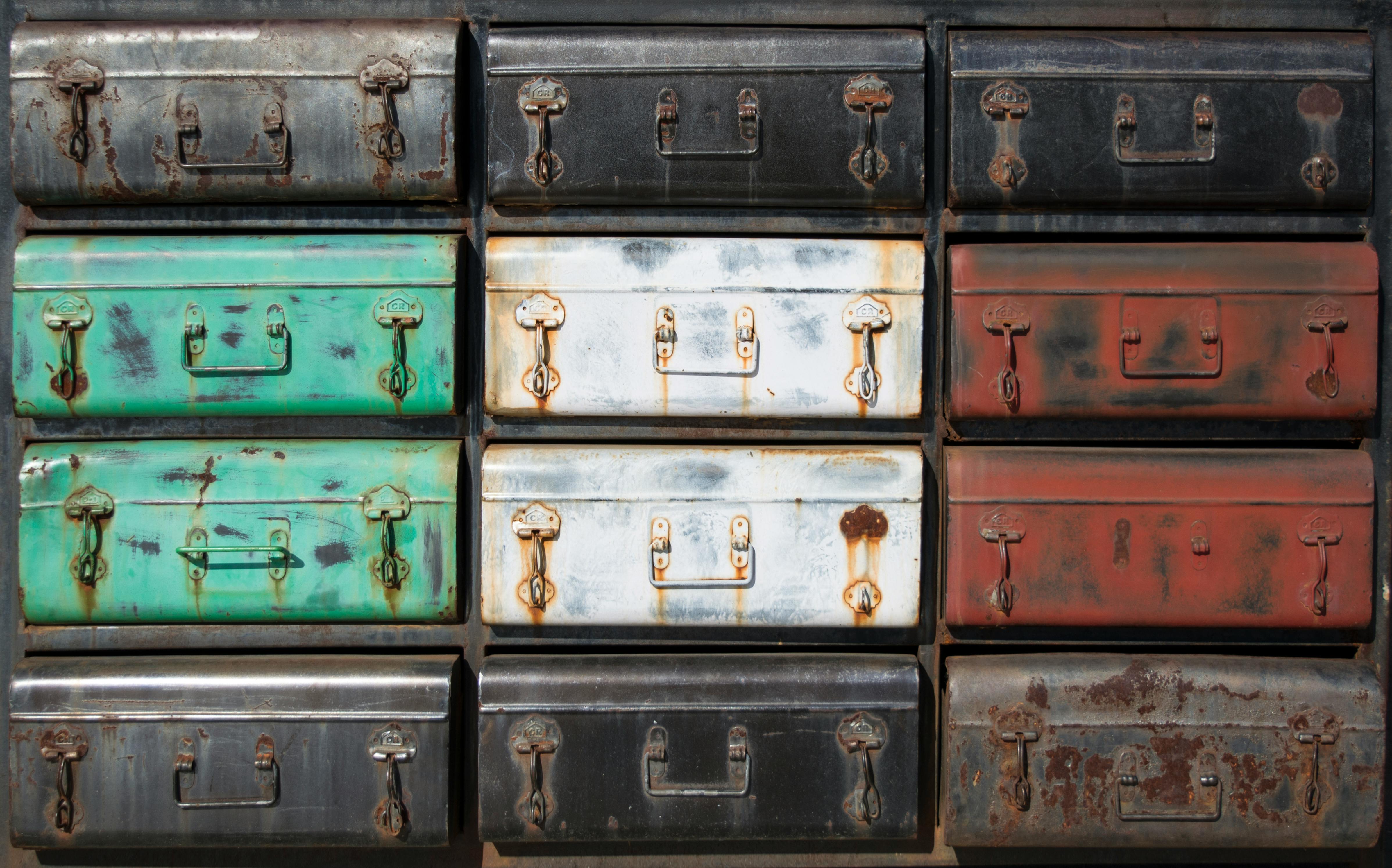 Free stock photo of old suitcase, suitcase art, suitcase sculpture