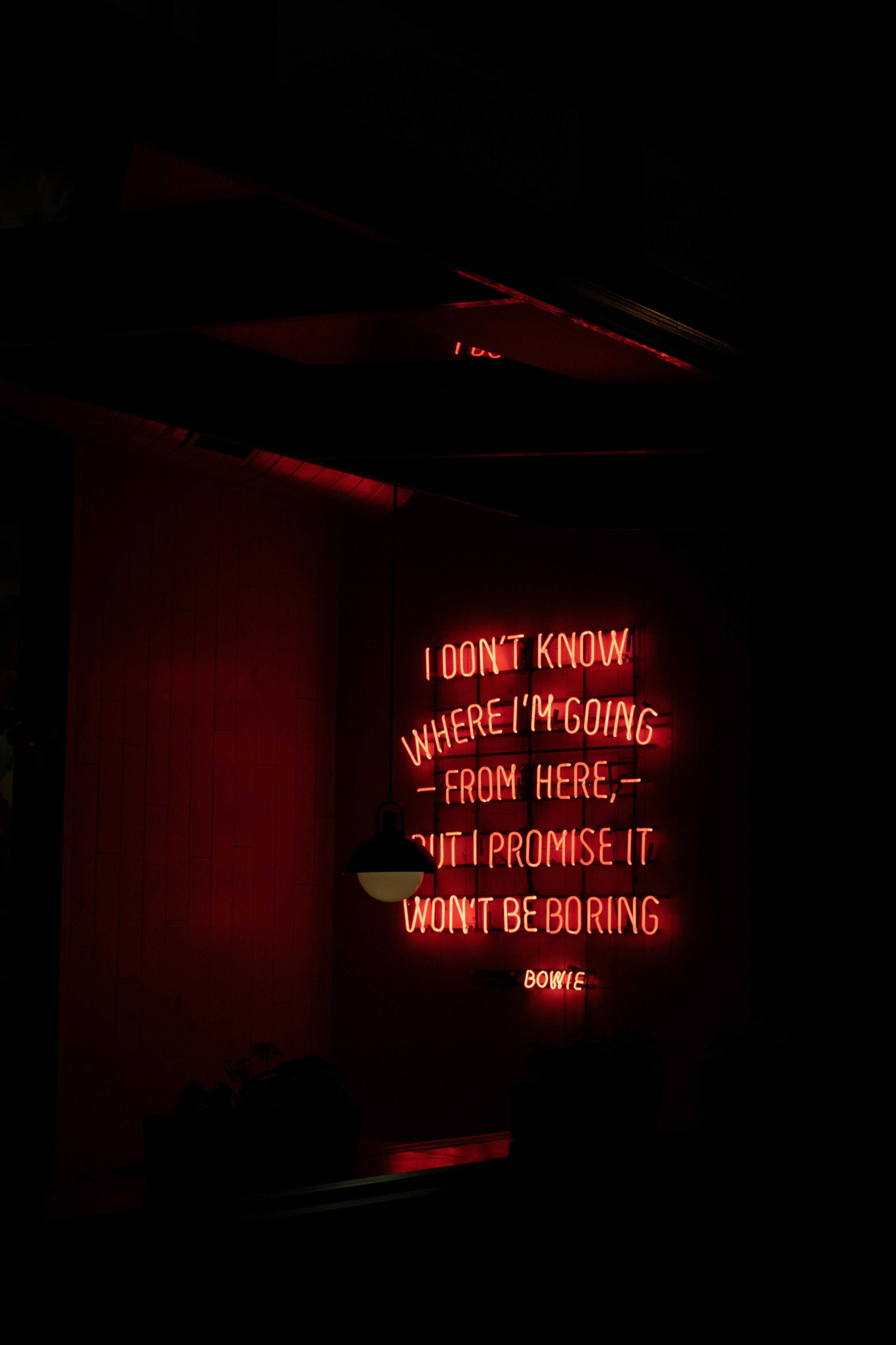 Red Neon Quote · Free Stock Photo