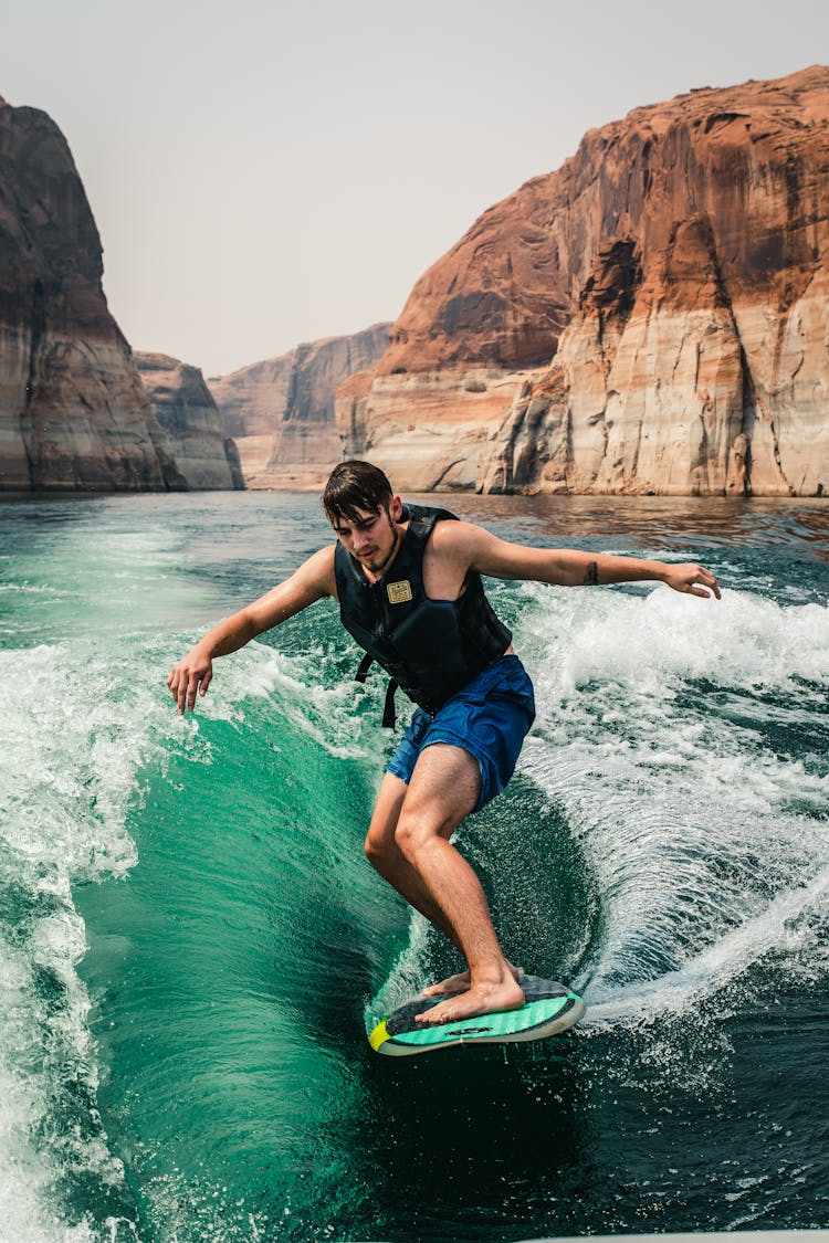 Man While Surfing