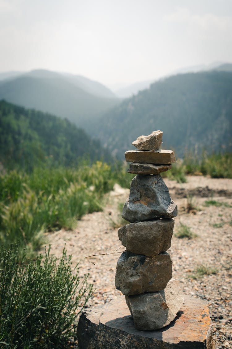 Close-up Photo Of Stacked Rocks