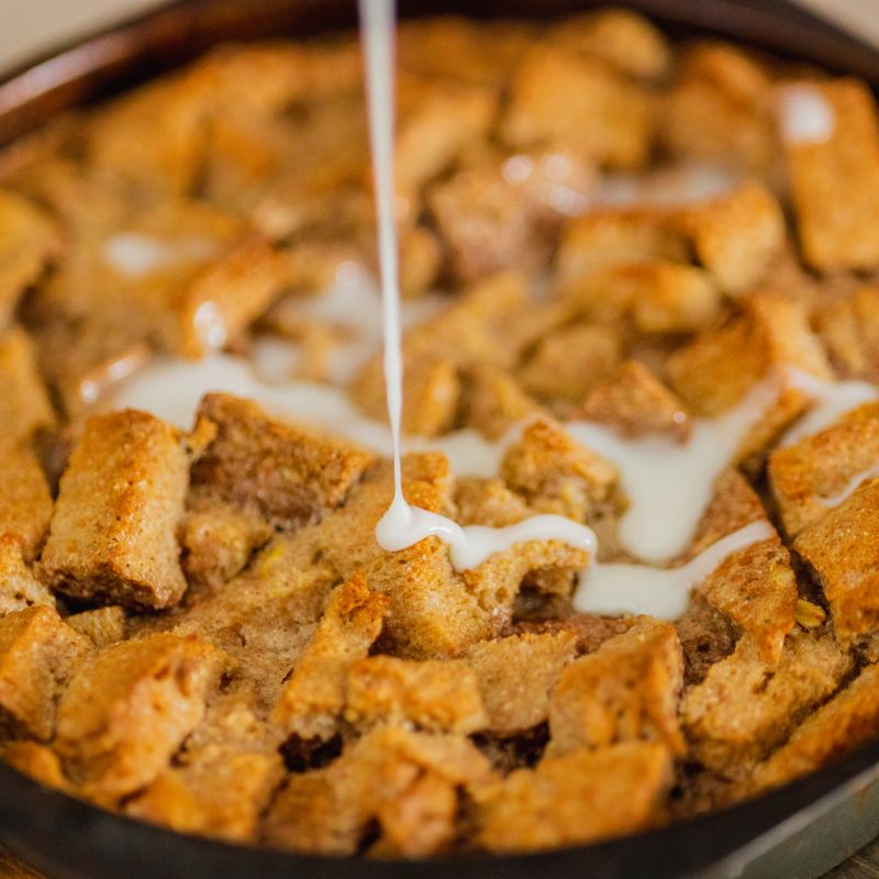 Slow Cooker Orange Blossom Bread Pudding with Apricot Compote