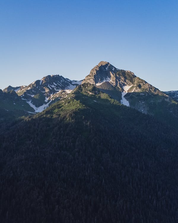 Mountains Under the Blue Sky