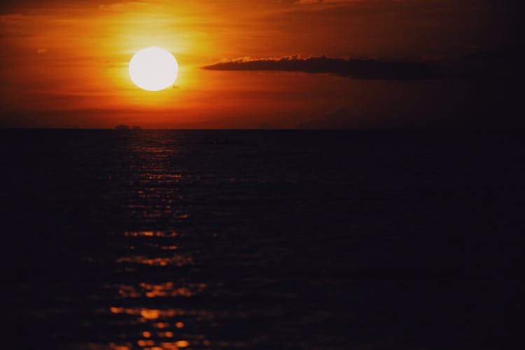 Sun Setting Above Calm Sea