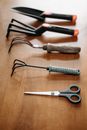Black Handle Stainless Steel Scissors and Orange Handle