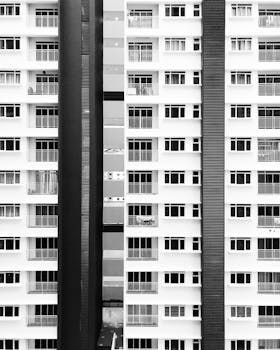 马来西亚沙阿兰现代高层建筑的黑白照片令人惊叹