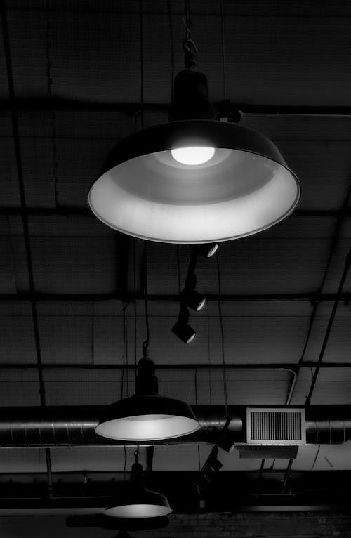 Low Angle Shot of Hanging Light Bulbs