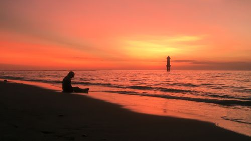 Free stock photo of asian women, beach shore, beach sunset Stock Photo