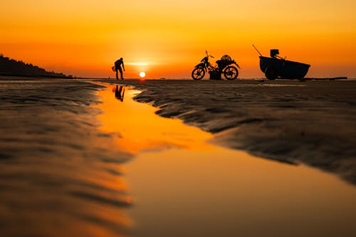 Silhouette of a Person at Sunset 