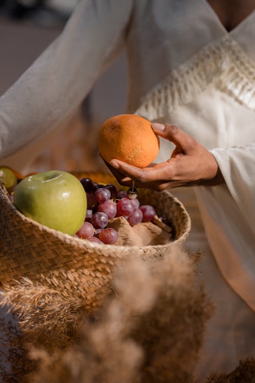 Kostnadsfri bild av apelsin, färska frukter, grönt äpple