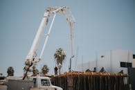 White Crane in a Construction Site