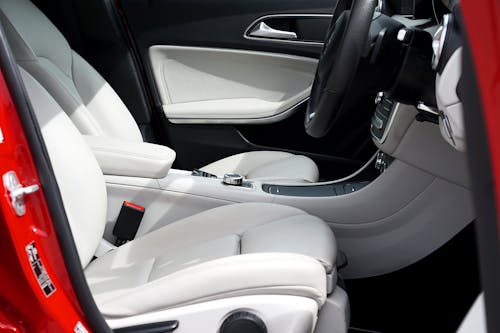 Free Leather Seats inside a Car Stock Photo