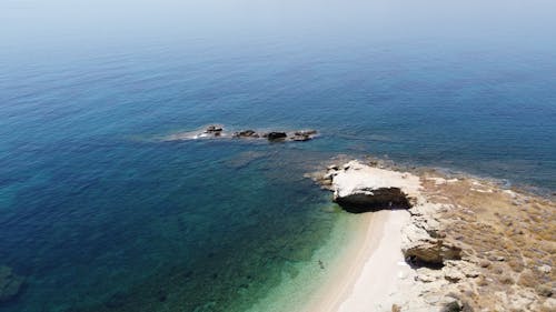 Aerial View of a Peninsula Beach