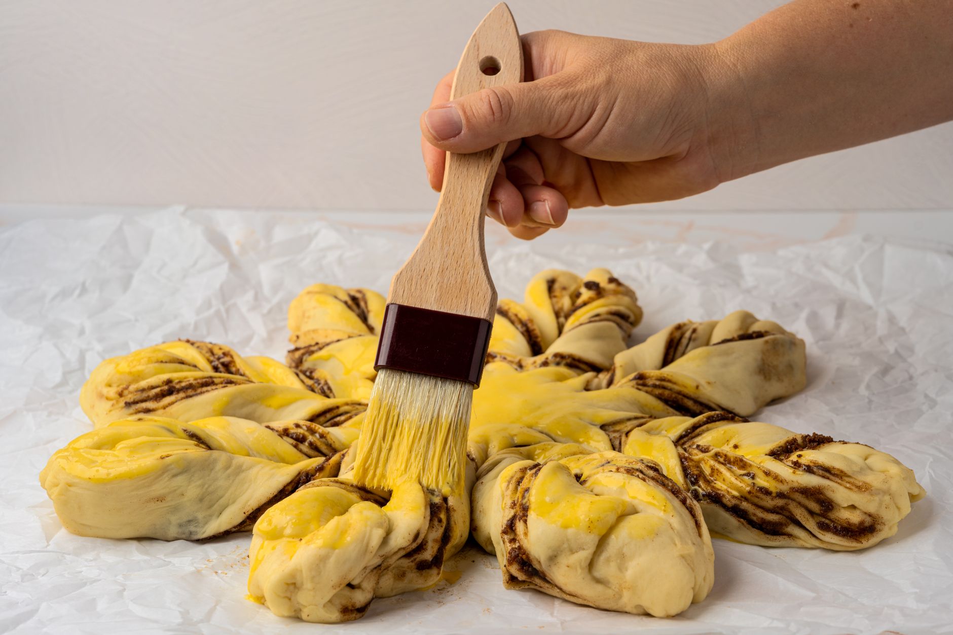 Vegan butter being melted for baking use