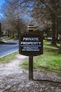 Black and White Private Property Signage