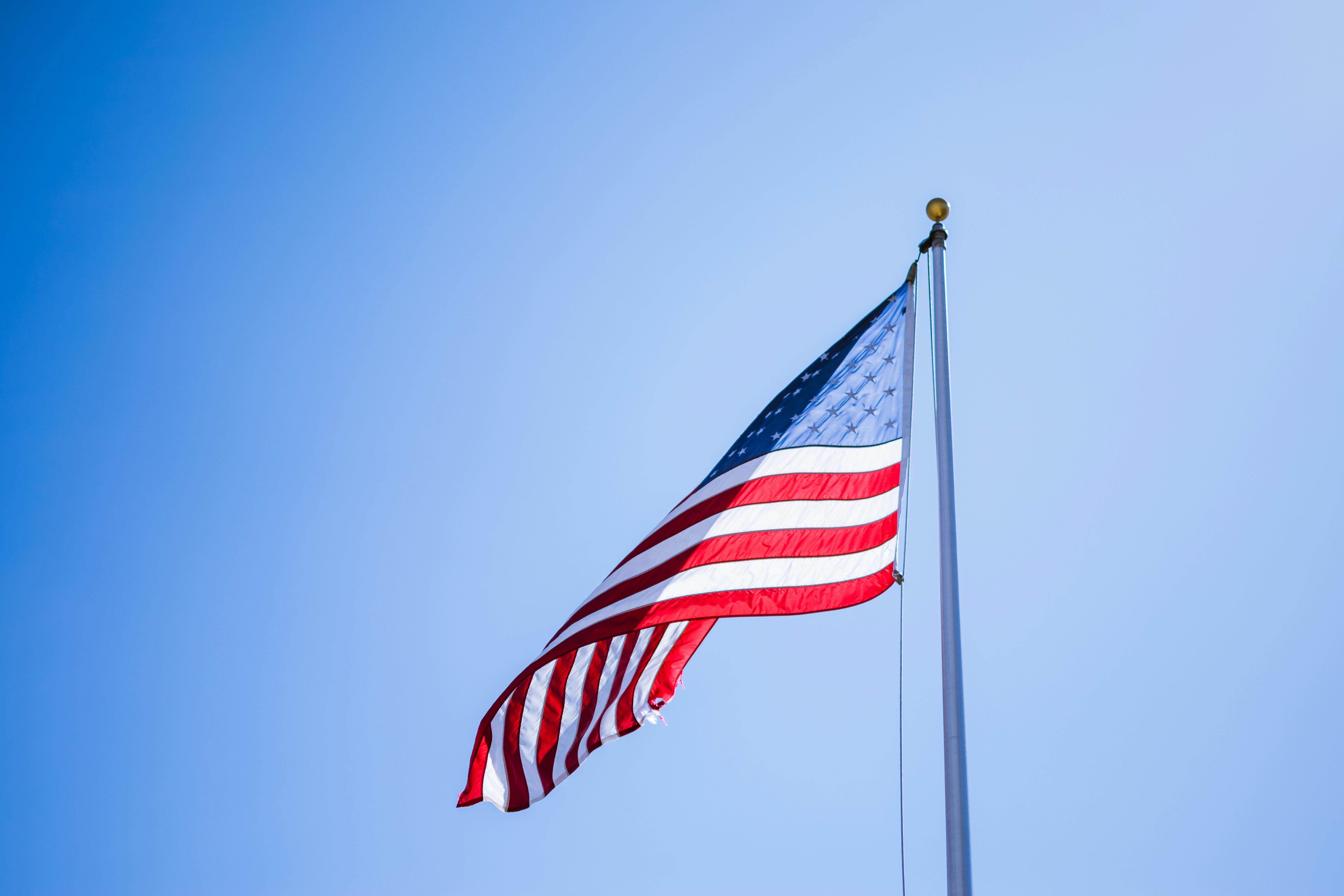 アメリカ国旗のクローズアップ写真 無料の写真素材
