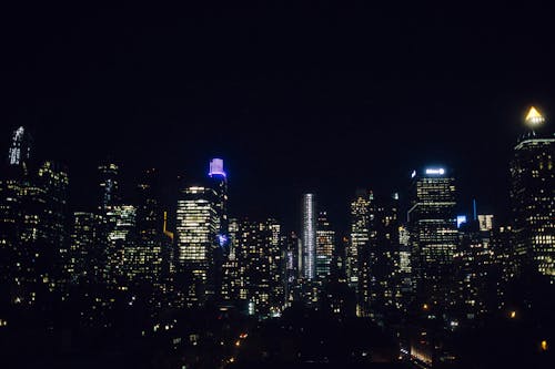 Free New York City Skyline during Night Time Stock Photo